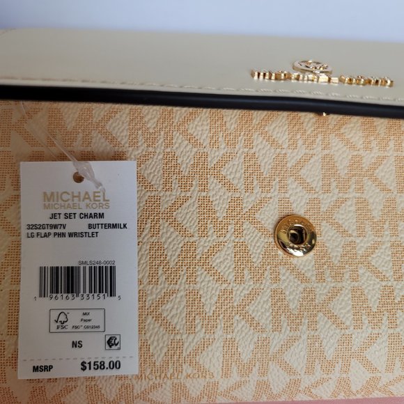 MICHAEL KORS Jet Set Charm Signature Colorblock LG Flap Phone Wristlet/Wallet ⭐ - Picture 15 of 16
